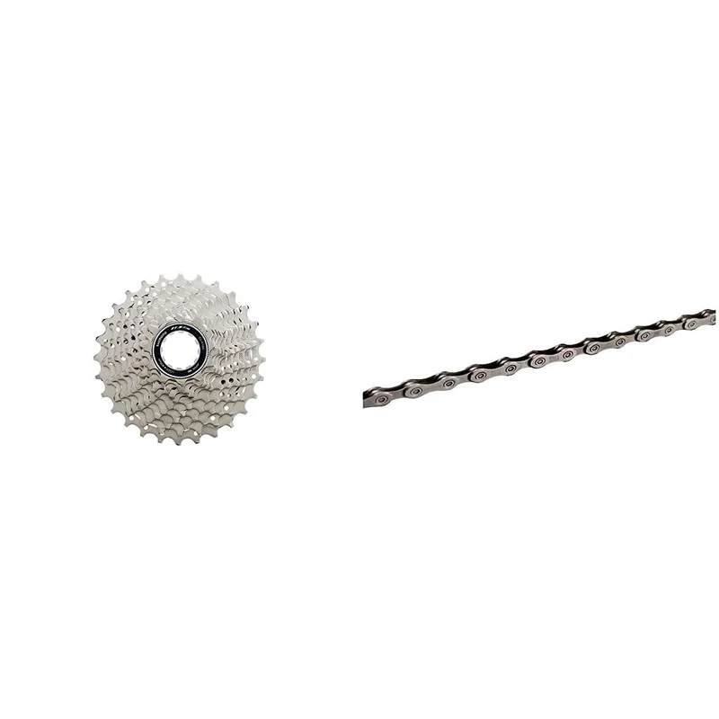 SHIMANOShimano 105 CS-R7000 105 11-speed cassette, 12-25T & Unisex's XT/Ultegra 11 Speed Chain, Grey, M, MediumSHIMANO