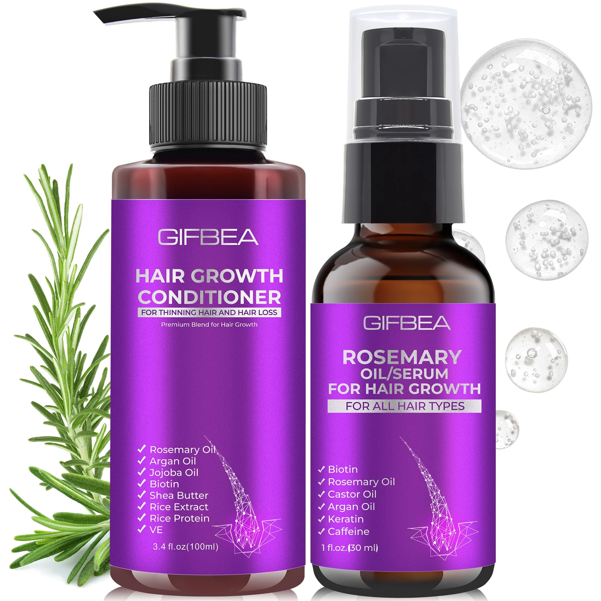 Rosemary Hair Growth Oil Hair Loss Treatment Hair Thickening Products for Men Women