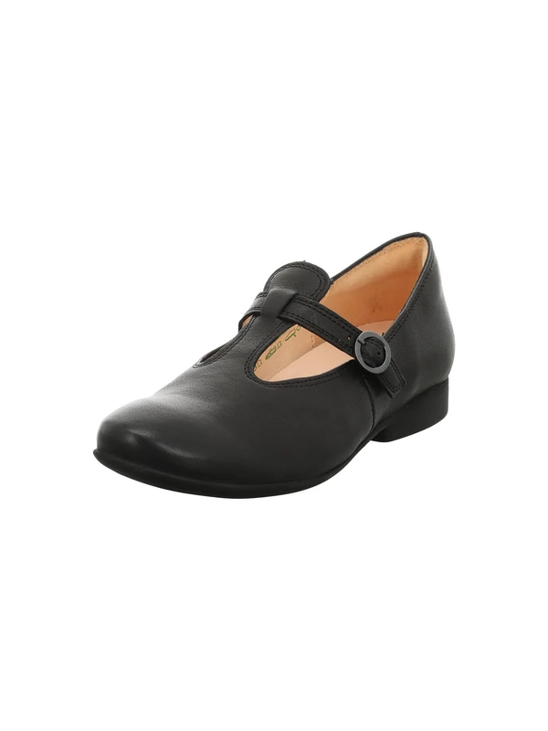 Think! Women's Guad2 Sustainable Replaceable Footbed Ballet Flat, Black 0000, 8.5 UK