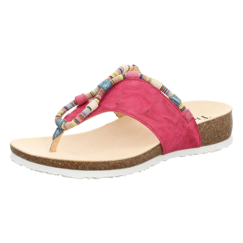 Think! Damen JULIA chromfrei gegerbte nachhaltige Pantolette, FUXIA/KOMBI 5040