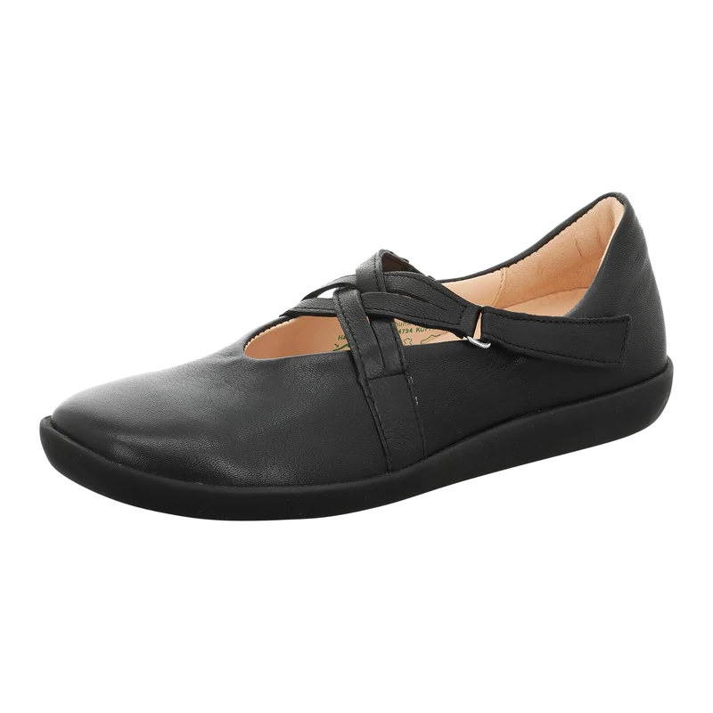 Think! Damen Nature chromfrei gegerbte nachhaltige Halbschuhe, Schwarz 0000