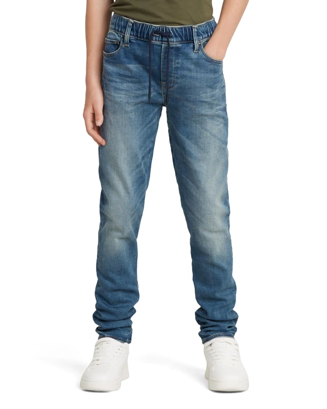 G-Star Boy's Kids 3301 Slim Pull-Up Jeans, Blue (sun faded indigo destroyed D24921-01-C041), 16 - Image 1