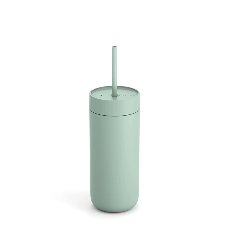 Fellow 20 oz Carter Cold Tumbler – Spill-Resistant Straw Lid, Stainless Steel Vacuum-Insulated Cup with Ceramic Interior and Reusable Straw for Cold Drinks, Fits Cup Holders, Dishwasher Safe,Mint Chip - Image 1