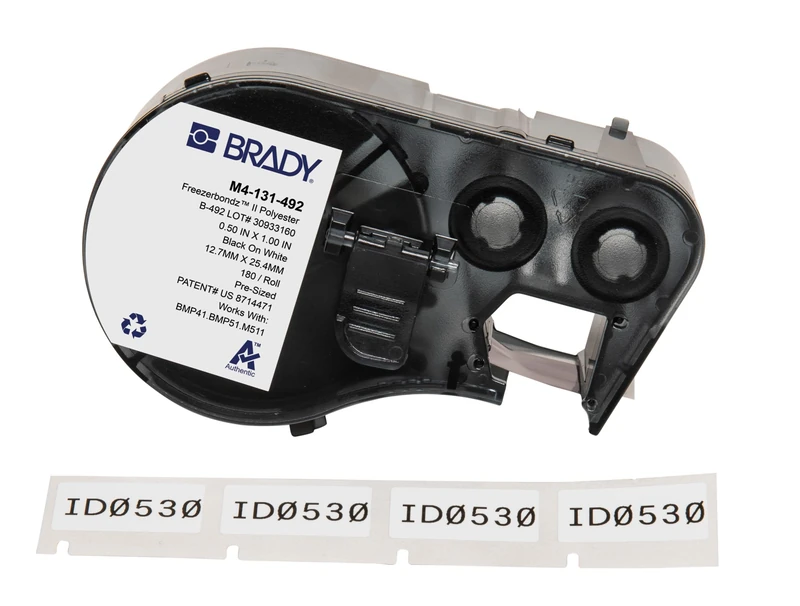 Brady Ultra Thin Polyester Cryogenic Laboratory Labels for M410, M510 & M511 Printers – Centrifuges, Test Tubes, Vials, Straw Pipettes – Black on White (25.40 x 12.70 mm) – M4-131-492