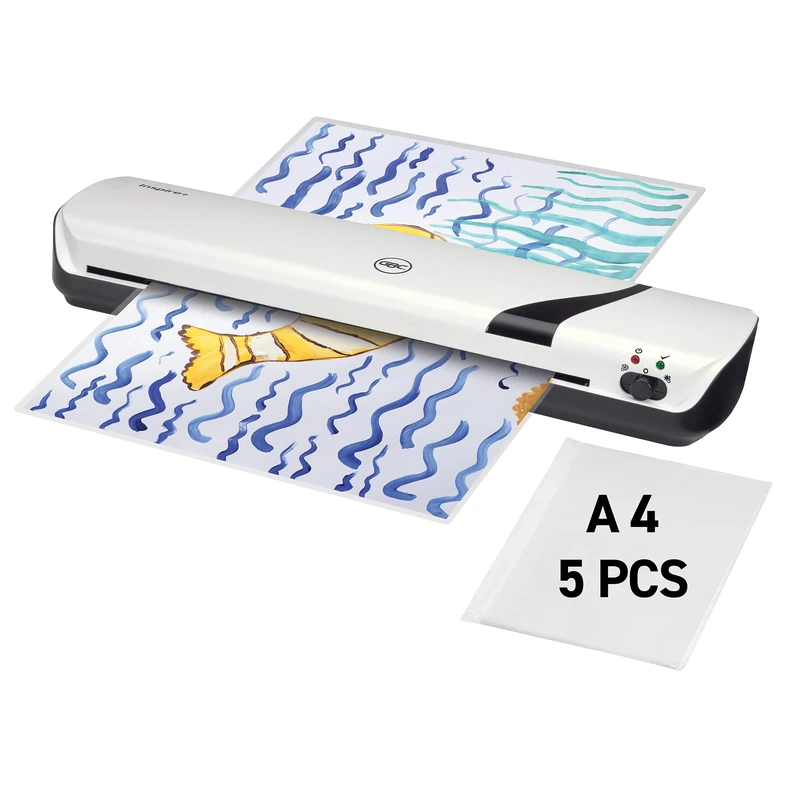 GBC Inspire+ 4410032 A3 Laminator - Includes Starter Kit of 5 Laminating Pouches (2 x 75 Microns) - for 75 to 125 mic Laminating Pouches up to A3 Size - White (4410032)