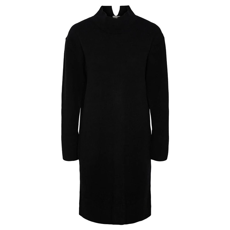 YAS Emilie S.NOOS LS High Neck Knit Dress, Black, S