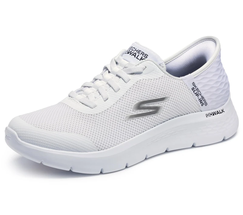 Skechers Men's Go Walk Flex Hands Up Sneaker, White Textile/Synthetic, 9.5 UK