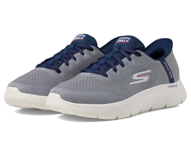 Skechers Men's Go Walk Flex-New World Sneaker, Grey/Navy, 9