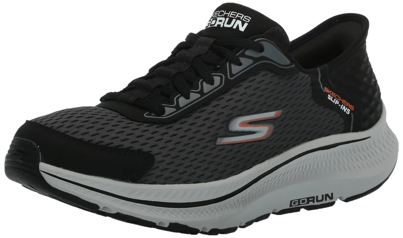 Skechers Men's Hands Free Slip-ins Go Run Consistent 2.0 Empowered Sneaker, Black Dark Grey, 6.5 UK