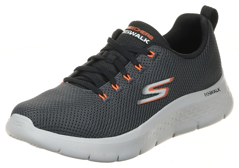 Skechers Men's Go Walk Flex Vespid Sneaker, Charcoal and Black Textile, 11.5 UK