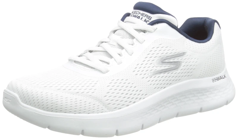 Skechers Men's Go Walk Flex-Remark Sneaker, White Navy, 14.5 UK
