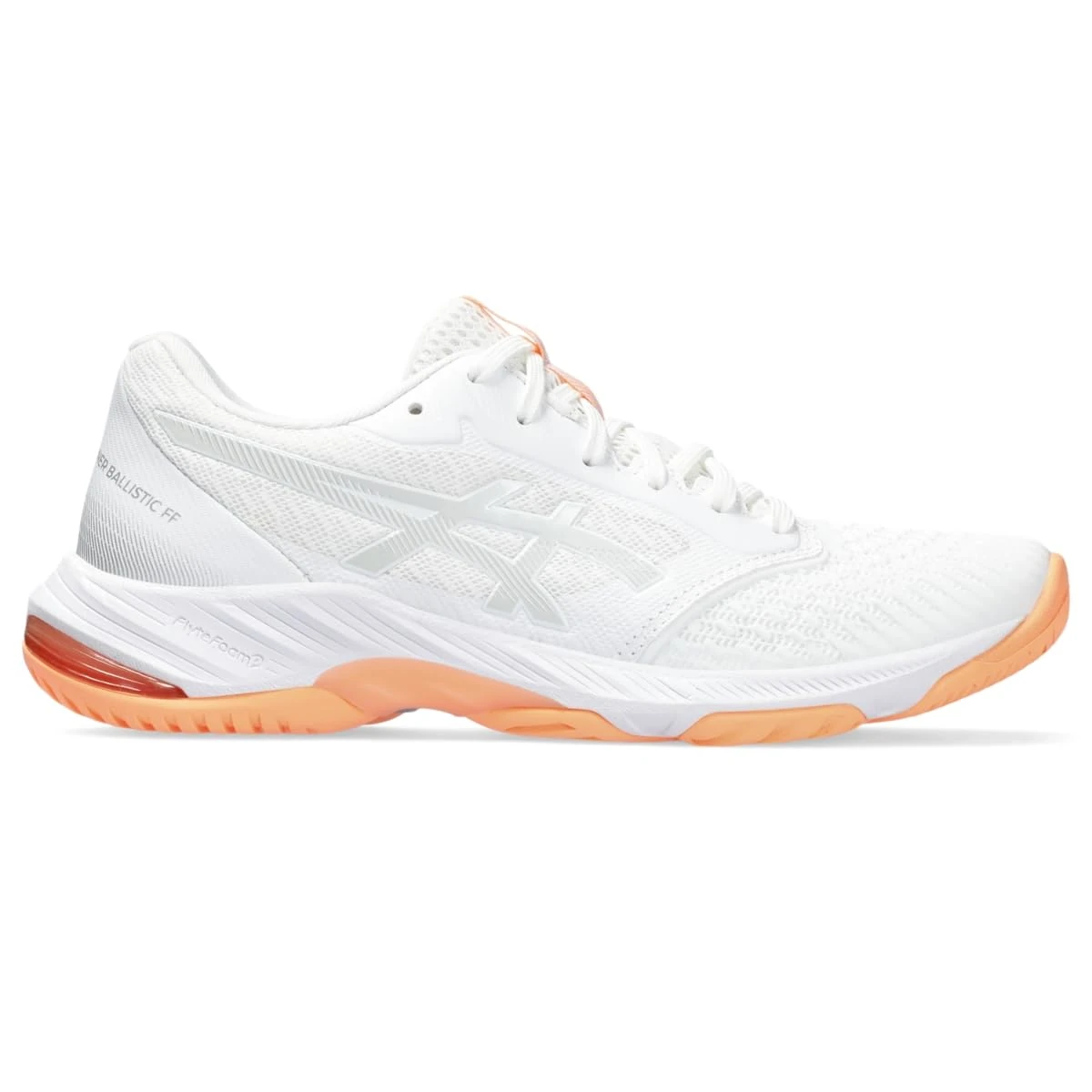 ASICS Women's Netburner Ballistic FlyteFoam 3 Volleyball Shoe, White/Glacier Grey, 10 UK