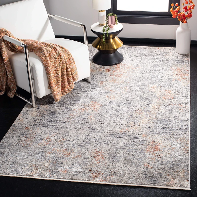Safavieh Dream Collection Contemporary Rug for Living Room Dining Room Bedroom Short Pile Grey and Multi 3ft x 60 Inch