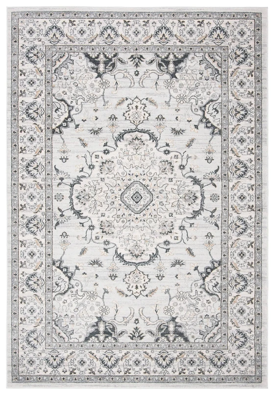 Safavieh Traditional Rug for Living Room, Dining Room, Bedroom - Isabella Collection, Short Pile, in Light Grey and Cream, 183 X 274 cm