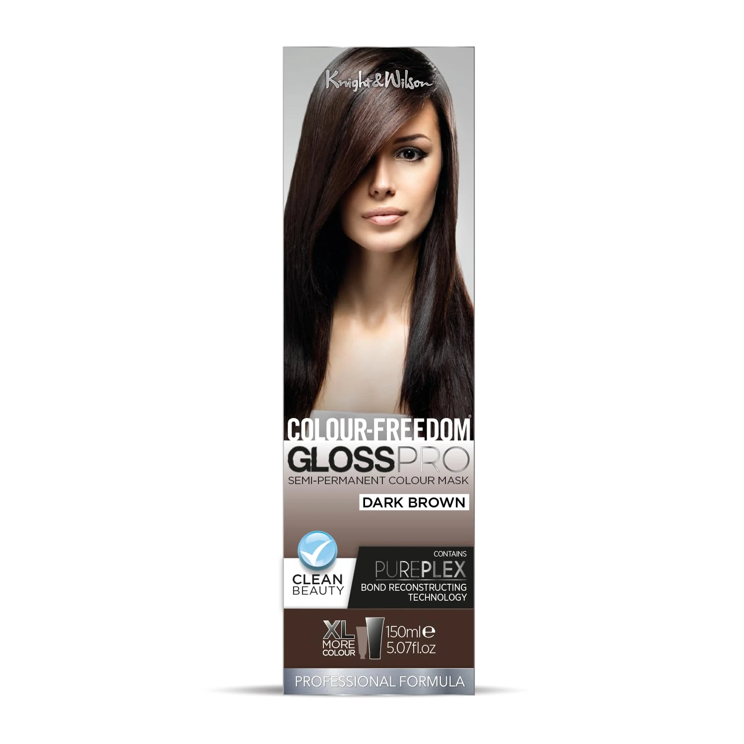 Colour-Freedom Gloss Pro 150ml Dark Brown Semi-Permanent Hair Colour. Ultra-Shine Vegan Hair Colour Mask with PurePlex | Ammonia Free Colour Lasts Up To 6-10 Washes