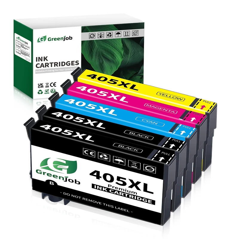 Greenjob Compatible 405XL Ink Cartridges Multipack Replacement for Epson 405 XL Compatible with Workforce Pro WF-3820 WF-4820 WF-7310 WF-7830 WF-7835 WF-7840 WF-3825 WF-4825 WF-4830 Printer (5-Pack)