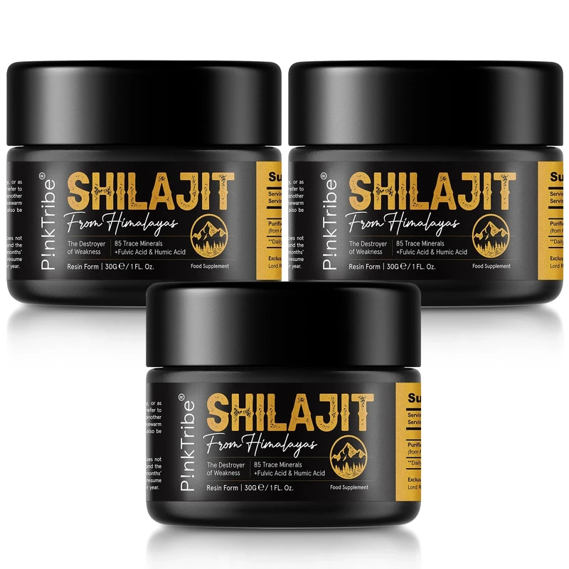Shilajit Resin, Original Himalayan Shilajit 30g - Gold Grade 100% Pure, Rich in Fulvic & Humic Acid, Minerals, Immune System & Vitality Booster, Vegan (Pack of 3)