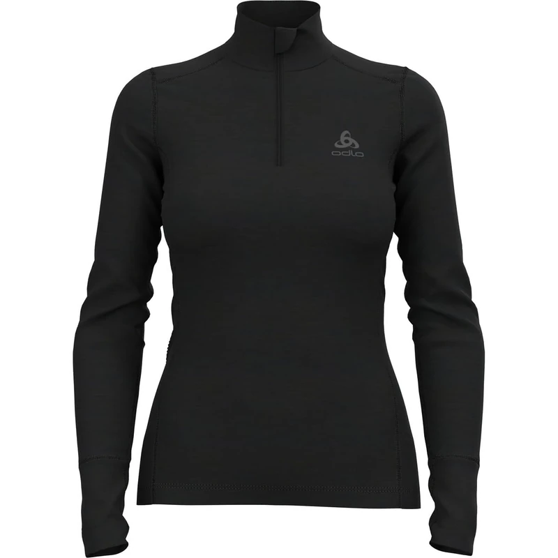 Odlo Women Functional long-sleeve shirt with zipper MERINO 200, black, L