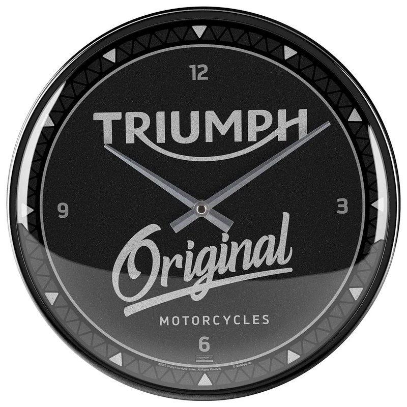Nostalgic-Art Retro wall clock, Ø 31 cm, Triumph – Original – Gift idea for motorbike accessories fans, large kitchenclock, vintage design