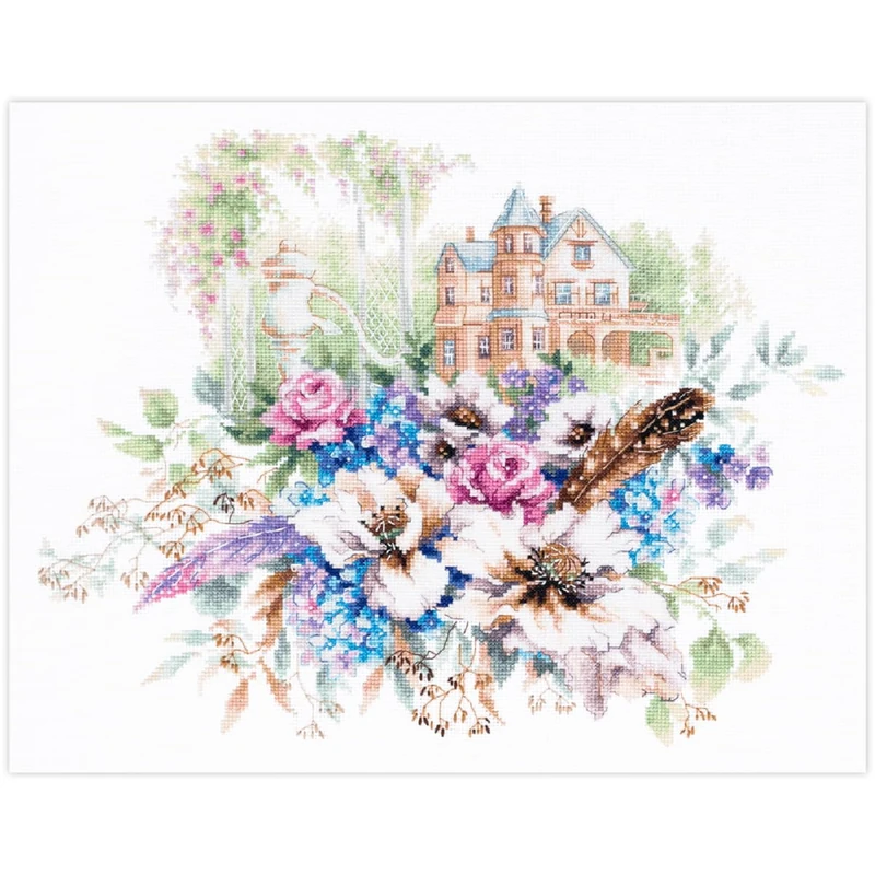 MARUSSIA Magic Needle Zweigart Edition Counted Cross Stitch Kit Victorian House, 38 x 30 cm