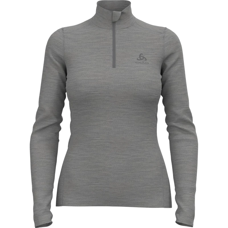 Odlo Women Functional long-sleeve shirt with zipper MERINO 200, odlo steel grey melange, XL