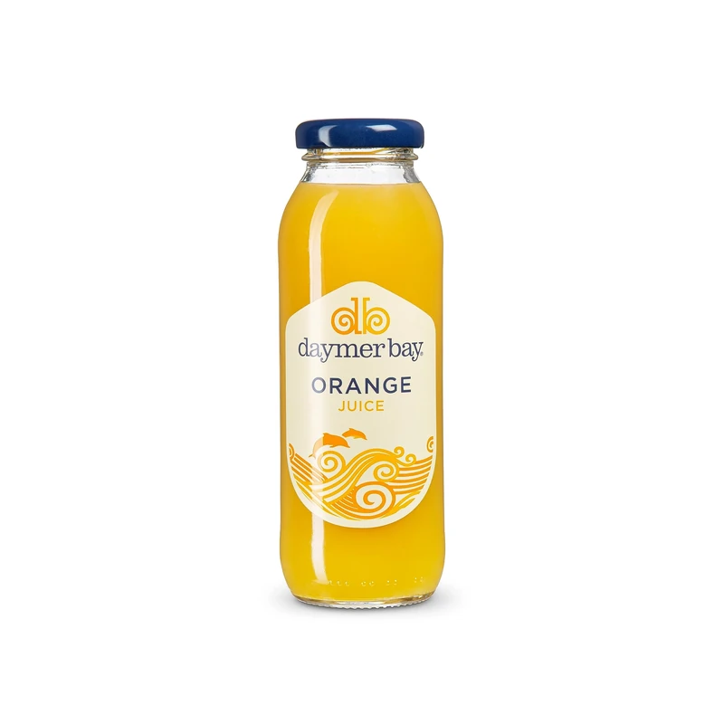 Daymer Bay - Orange Juice, Refreshingly Fruity, Natural Ingredients, Not from Concentrate, Vegan, Gluten Free, 100% British Recyclable Packaging 24 x 250ml Glass Bottles