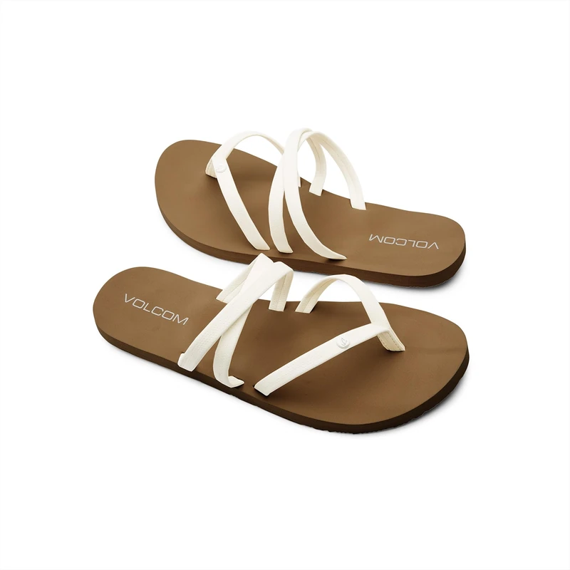 Volcom Women's Easy Breezy Strappy Flat Slide Sandal, White, 8 UK - Image 1