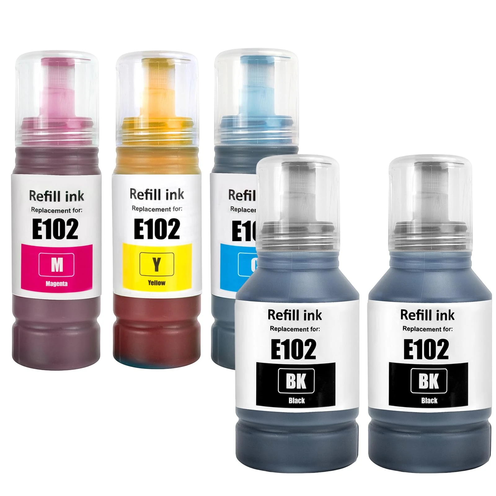 LAIPENG 102 Ink Refill Bottle Compatible with Epson 102 Multipack for Ecotank ET-2850 ET-3850 ET-2856 ET-4856 ET-4850 ET-2756 ET-4750 ET-2851 ET-15000 ET-2700 ET-2750 ET-2751 Printer (BK*2/CMY)