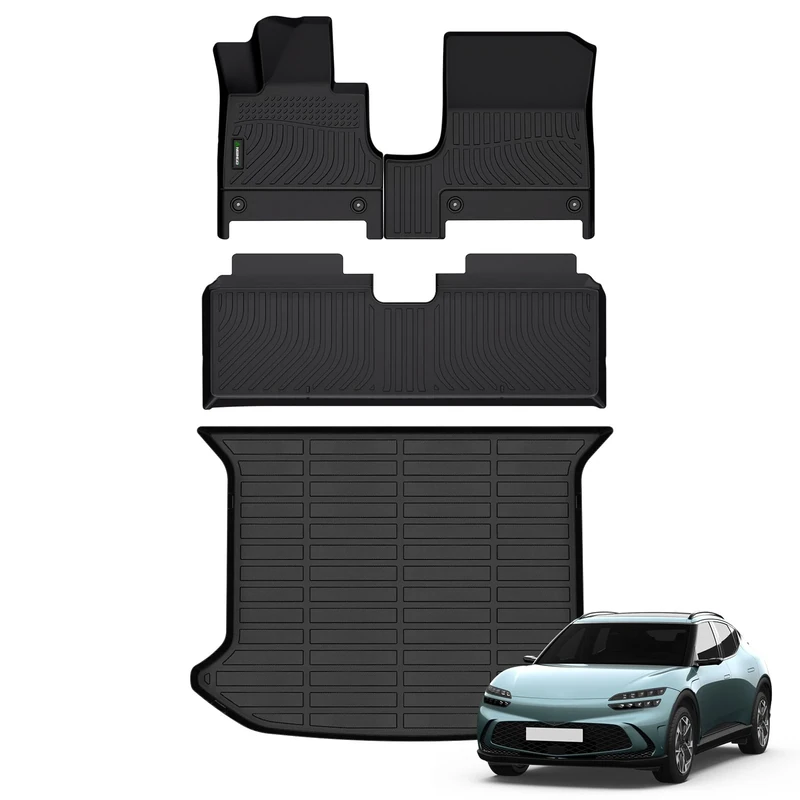 ANBINGO- All-Weather Floor Mats & Cargo Liner for Genesis Gv60 2023 2024 Waterproof and Non-Slip Car Mat Set Accessories - Black