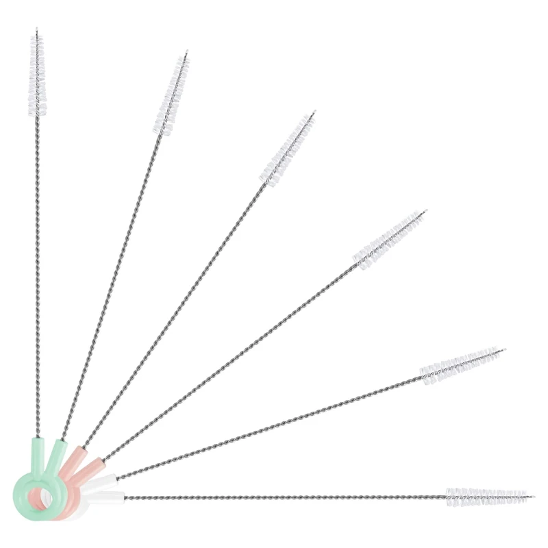 Vicloon Bottle Brush, 6 Pcs Long Bottle Cleaning Brushes, Tube, Kettle Spout, Straw Brush, Nylon Bottle Pipe Cleaner Set for Baby Bottles Tube Pipe Flask Straws Cleaning