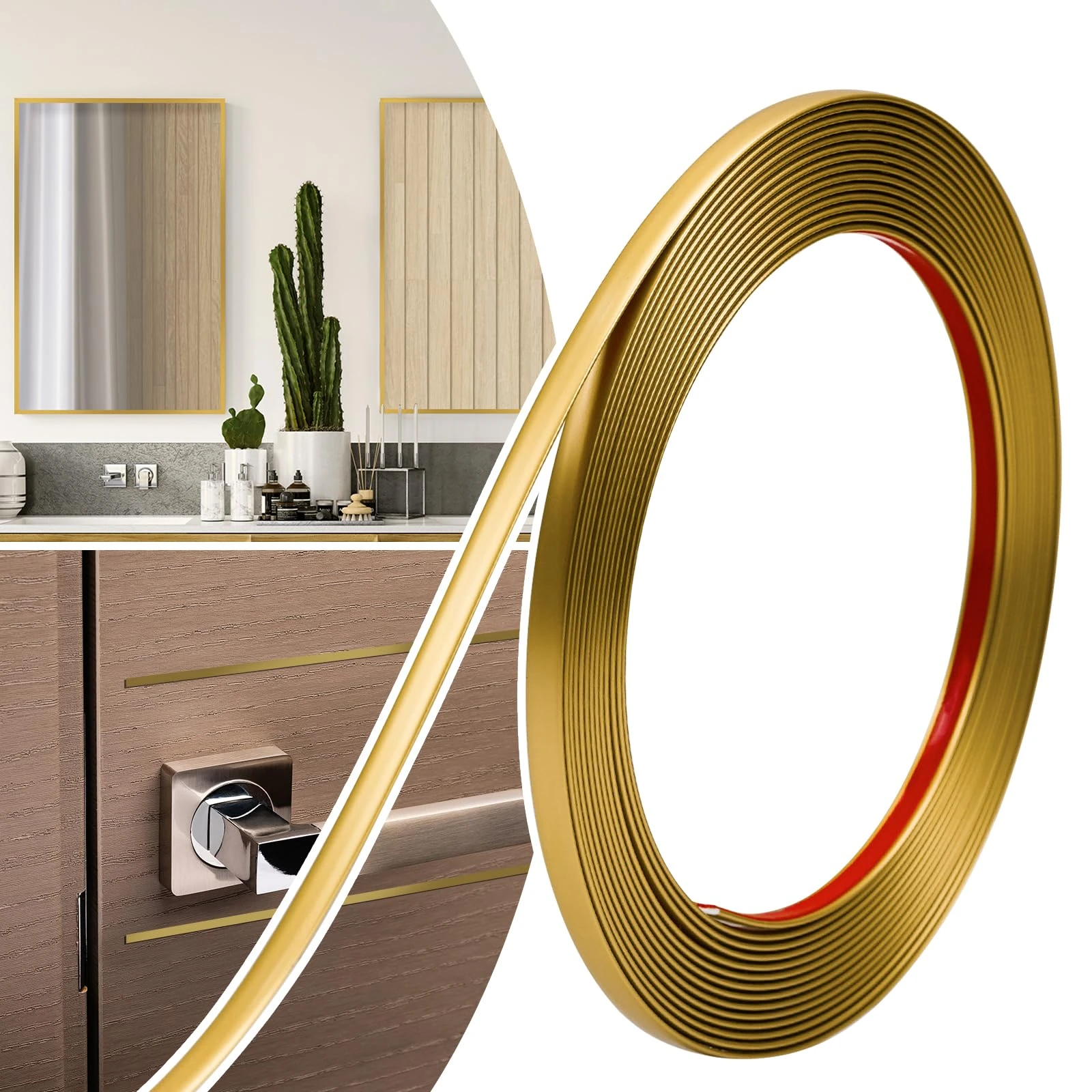 JSIWOTH 6M Peel and Stick Trim, Black Waterproof Molding Trim for Walls Edges, Borders, Window Frames, Backsplash Tiles, Flexible and Self Adhesive Trim