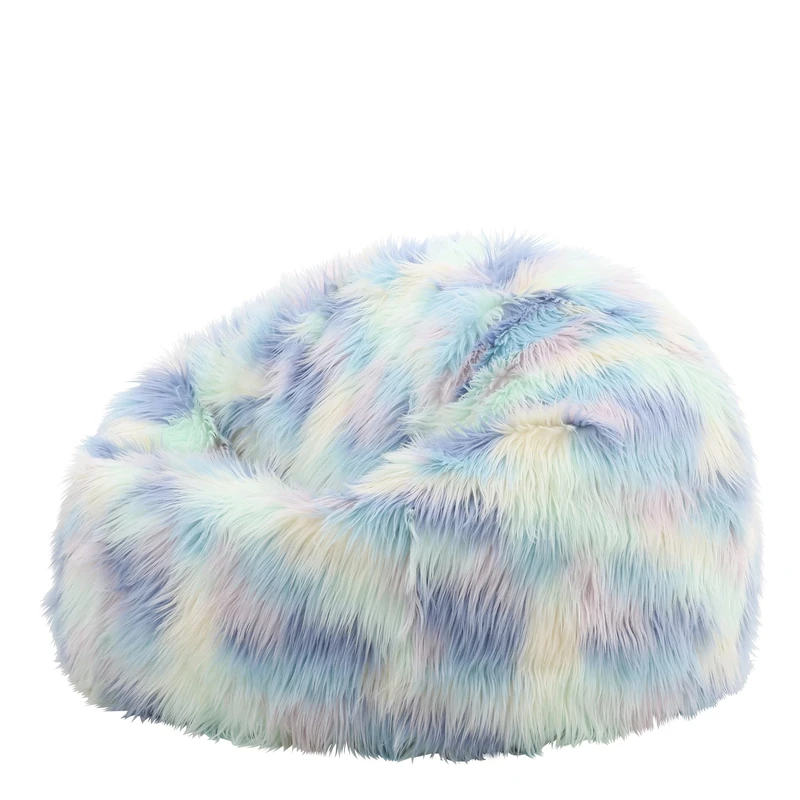 icon Kingston Faux Fur Fluffy Bean Bag, Unicorn, Large Adult Bean Bag Chair with Filling Included, Comfy Chair, Living Room Furniture, Bedroom Furniture