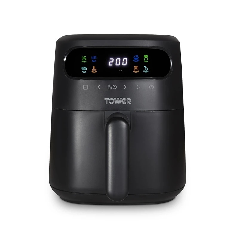 Tower, T17125, Vortx 3L Air Fryer with Colour Digital Display, Digital Control Panel & 7 One-Touch Pre-sets, 1200W, Black