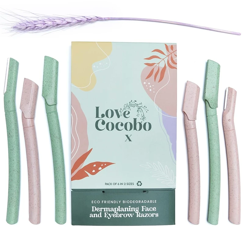 Love Cocobo Dermaplaning Blades - 6 Wheat Straw Face & Brow Razors