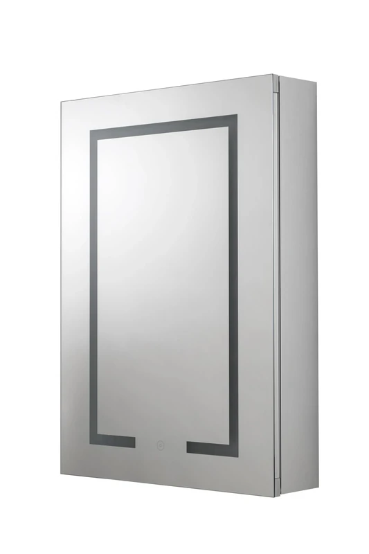 Croydex Carlton LED Bathroom Cabinet, Demister Mirror Cabinet with Shaver Socket & USB Port, Wireless Speakers, Dimmable LED Light Intensity, Easy to Install Hang 'n' Lock, 70 x 50 x 10.6cm - Image 1