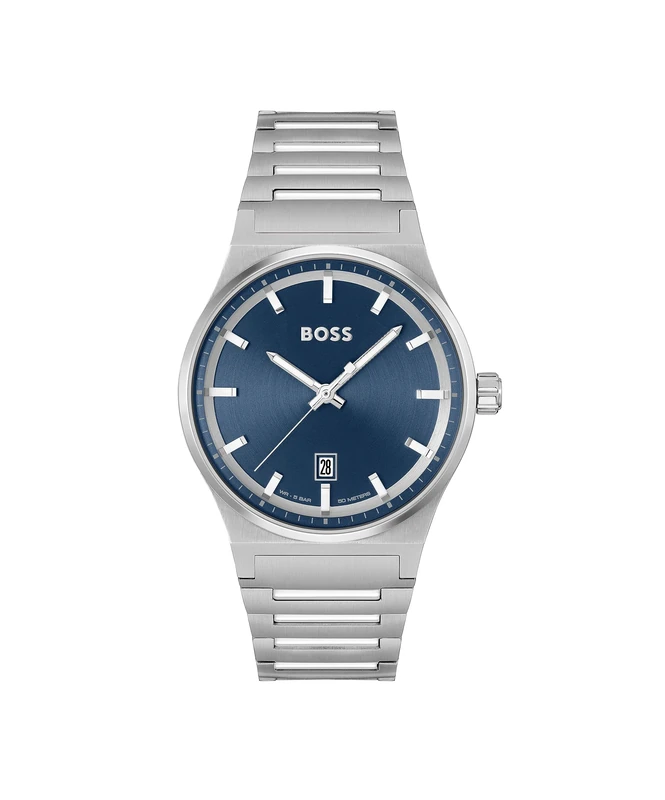 BOSS Analogue Quartz Watch for Men Candor Collection with Silver Stainless Steel Bracelet - 1514076