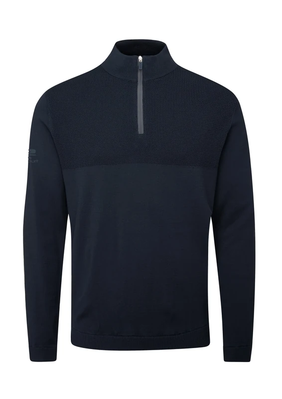 Stuburt Tawny Zip Neck Sweater, French Navy, Small - Image 1