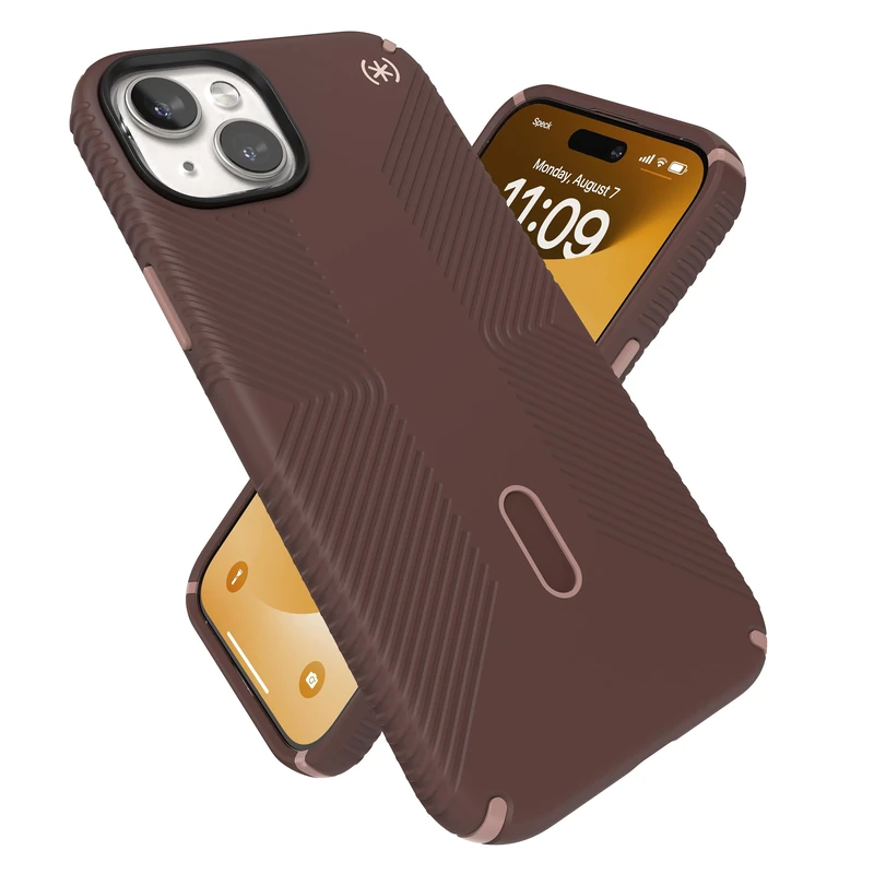 Speck iPhone 15 Plus Case - ClickLock No-Slip Interlock, MagSafe, Drop Protection Grip - for iPhone 15 Plus & iPhone 14 Plus - 6.7 Inch Phone Case - Presidio2 Grip New Planet/Clay Tan/Warm Sand