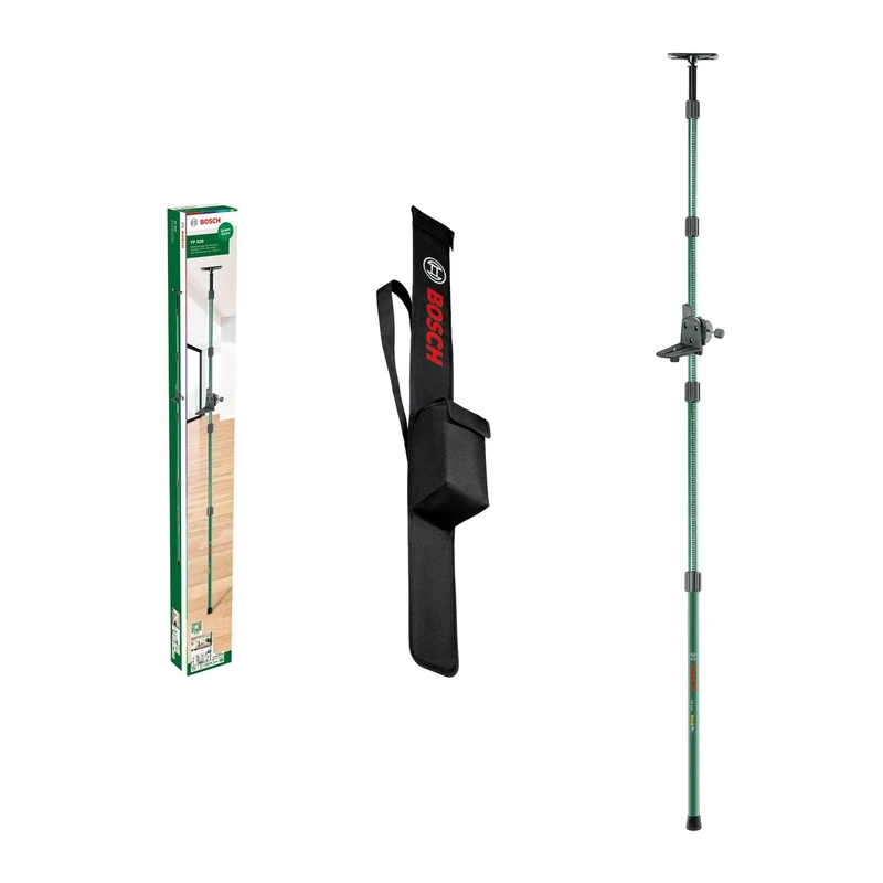 Bosch telescopic rod TP 320 (adjustable height of 106-320 cm for fast and flexible positioning of cross line lasers, in cardboard box)