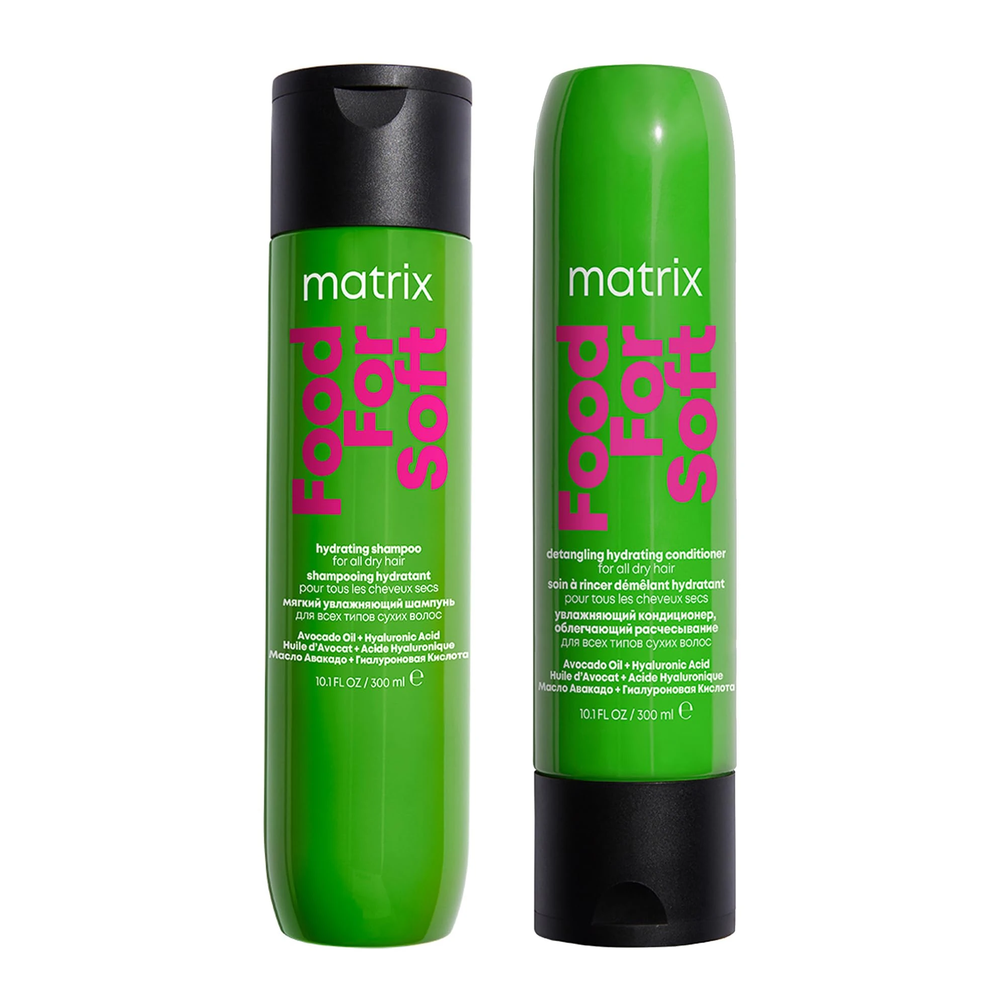 Matrix DUO Food For Soft Hydrating Shampoo with Avocado Oil and Hyaluronic Acid, for dry hair 300ml & Food For Soft Detangling Conditioner with Avocado oil and Hyaluronic Acid, for dry hair 300ml