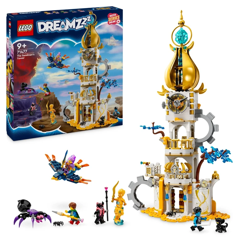 LEGO DREAMZzz 2-in-1 The Sandman’s Tower, Castle Toy Playset for Kids, Boys & Girls, with 2 Building Options, Featuring Spider and Bird Animal Figures plus 5 Minifigures, Fantasy Birthday Gifts 71477