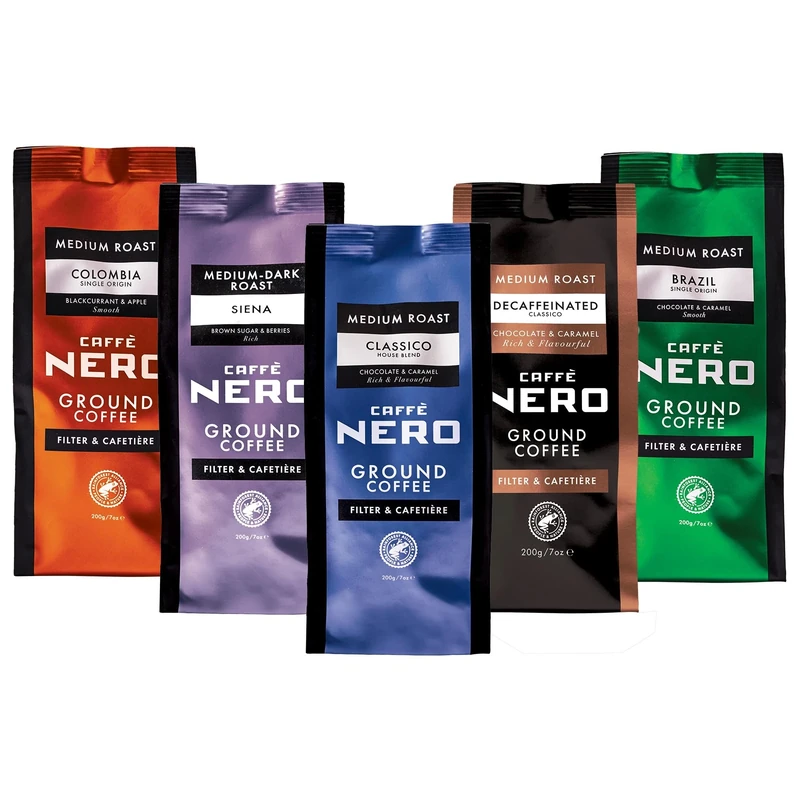 Caffè Nero Discovery Gift Box Selection Pack Ground Coffee 1KG (5 x 200g)