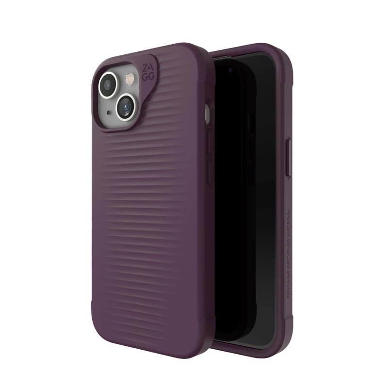 ZAGG Luxe Snap iPhone 15 Case - Protective Cell Phone Case, Drop Protection (10ft/3m), Durable Graphene Material, Slim and Lightweight MagSafe iPhone Case for iPhone 15 Models Plum