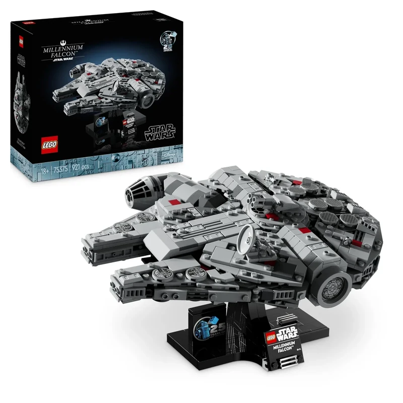LEGO Star Wars 75375 Millenium Falcon - Collectible Starship Building Set for Adults - incl. a Display Stand & Nameplate for Fun Desk Decor - Gift for A New Hope Fans