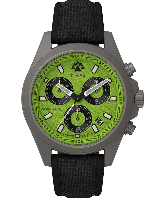 Timex Men's Expedition North 43 mm Watch - Black Silicone Two- Piece Green Dial Titanium Case TW2V96400