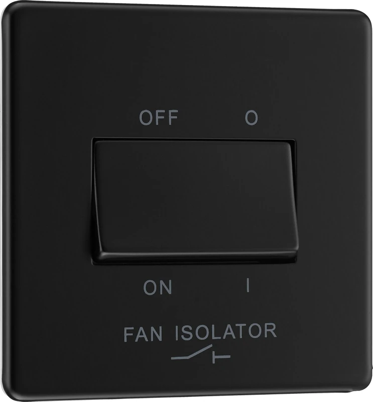 BG Electrical Fan Isolator Switch, 10A, Triple Pole, Matt Black