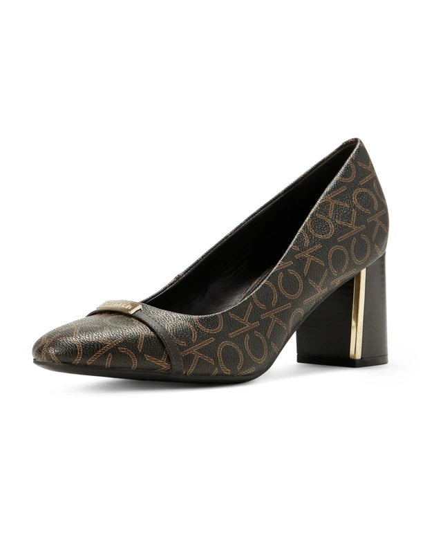 Calvin Klein Women's Unesta Pump, Brown Logo 200, 5 UK