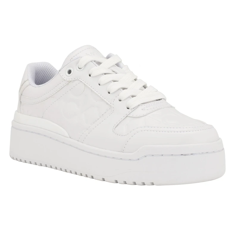 Calvin Klein Women's Aelora Sneaker, White, 4.5 UK