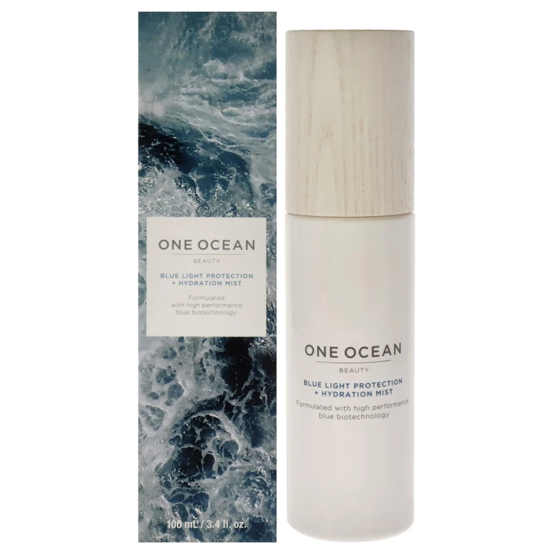 One Ocean Beauty Blue Light Protection and Hydration Elixir Mist - Face Mist Hydrating Spray - Softens Skin with Nutrient-Rich Algae - Helps Reduce Skin Discomfort - Cruelty Free - 3.4 oz