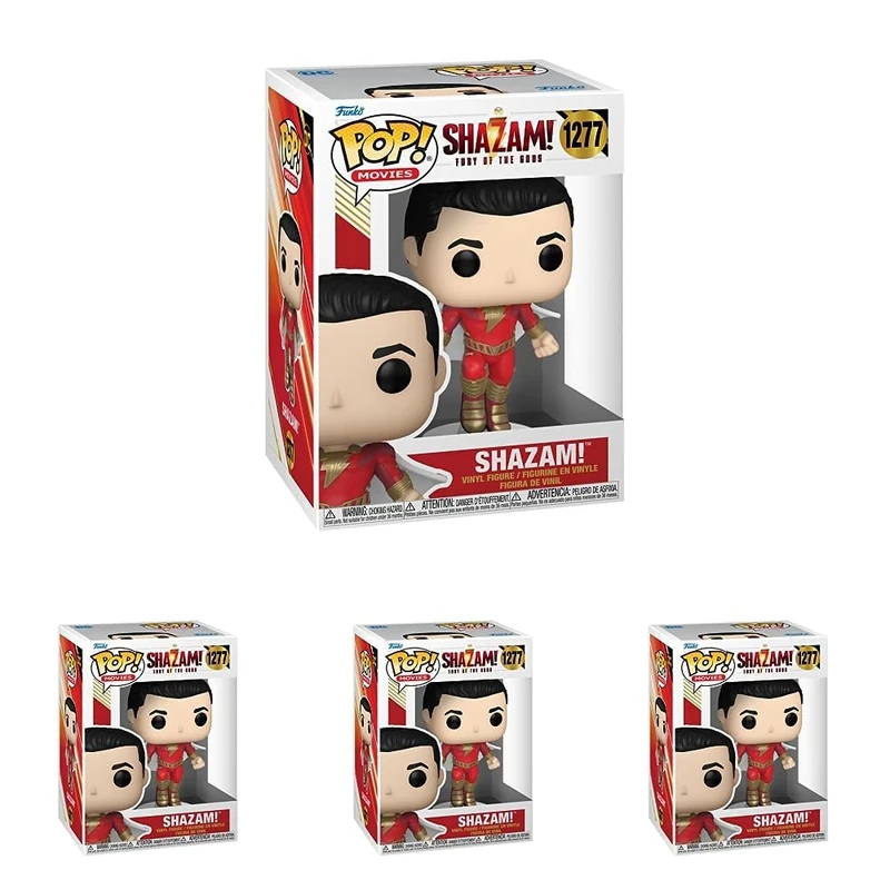 Funko POP! Movies: Shazam 2-1/6 Odds for Rare Chase Variant - Glow In the Dark - Collectable Vinyl Figure - Gift Idea - Official Merchandise - Toys for Kids & Adults - Movies Fans (Pack of 4)
